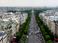 From the top of the Arc de Triomphe: Looking down the Champs Elysees to the Louvre