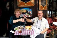 1st meal in Paris, Joyce and cousin Joe (Joyce is still on San Diego time)