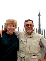 Joyce and cousin Joe at the top of the Arc (Joyce still hasn't slept since San Diego!)