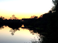 Evening trolley over river